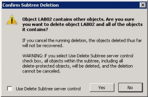 Confirm Subtree Deletion